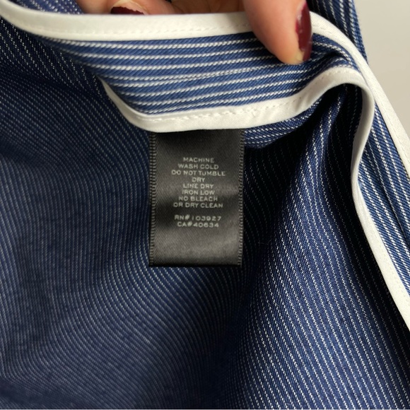 MARC BY MARC JACOBS Cotton Oversized Pinstriped Indigo Multi Blazer Jacket NWT L - Picture 14 of 16